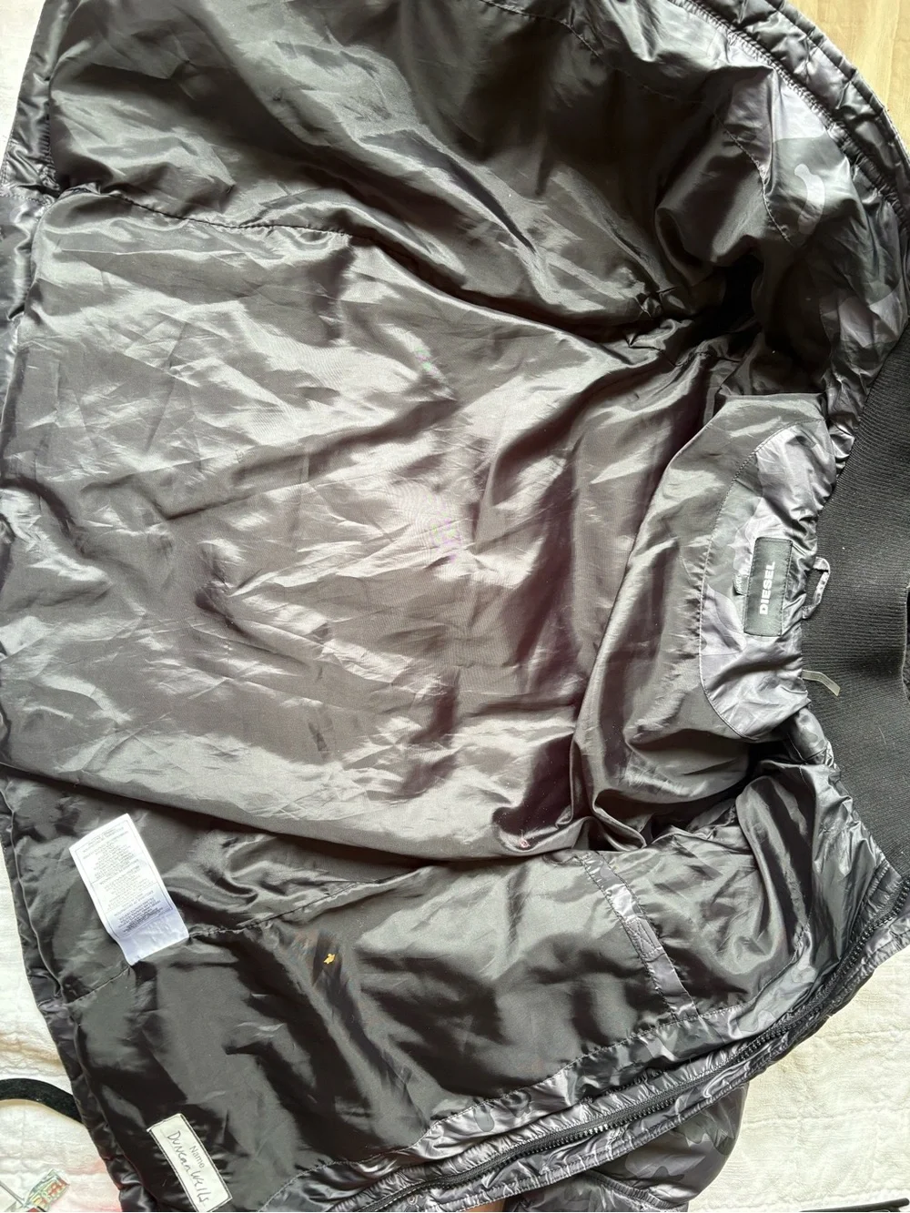 Diesel Kids Black Camo Winter Puffer Jacket with Hood 10/12